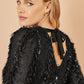 Yumi Black Hanging Sequin Long Sleeve Top