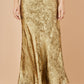 Yumi Gold Satin Midi Skirt