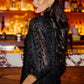 Yumi Black Hanging Sequin Tunic With Balloon Sleeves