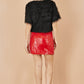 Yumi Red Sequin Mini Skirt