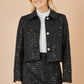 Yumi Black Boucle Sequin Mini Skirt