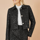 Yumi Black Boucle Sequin Mini Skirt