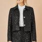 Yumi Black Boucle Sequin Mini Skirt