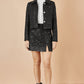 Yumi Black Boucle Sequin Mini Skirt