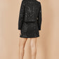 Yumi Black Boucle Sequin Mini Skirt