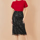 Yumi Red Velvet Puff Sleeve Top