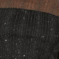 Yumi Black Sparkle Print Mesh Stretch Fitted Top