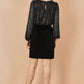 Yumi Black Sequin And Velvet Mini Dress