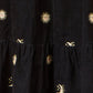 Yumi Black Cosmic Embroidery Cord Midi Shirt Dress