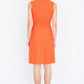 Yumi Orange Rib Knitted Skater Dress With Buckle Detail