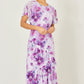Yumi Lavender Floral Print Frill Midi Dress
