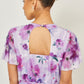 Yumi Lavender Floral Print Frill Midi Dress