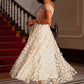 Yumi Ivory Mesh Floral Applique Midi Skirt