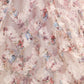 Yumi Ivory Floral Ruffle Mesh Midi Skirt