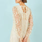 Yumi Ivory Long Sleeve Floral Applique Tunic