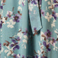 Yumi Blue Blossom Skater Midi Dress With Angel Sleeves