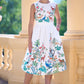 Yumi White Woodland Animal Print Cotton Midi Skater Dress