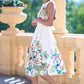 Yumi White Woodland Animal Print Cotton Midi Skater Dress
