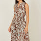 Yumi Brown Leaf Print Shirt Dress