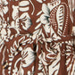 Yumi Brown Leaf Print Shirt Dress