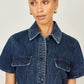 Yumi Blue Denim Stretch Shirt Dress With Pocket Details