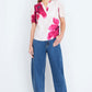 Yumi Pink Watercolour Viscose Floral Top
