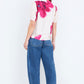 Yumi Pink Watercolour Viscose Floral Top