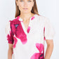 Yumi Pink Watercolour Viscose Floral Top