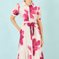 Yumi Pink Scattered Floral Shirt Dress