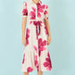 Yumi Pink Scattered Floral Shirt Dress