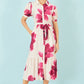 Yumi Pink Scattered Floral Shirt Dress