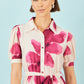 Yumi Pink Scattered Floral Shirt Dress
