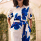 Yumi Blue Scattered Floral Shirt Dress