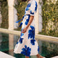 Yumi Blue Scattered Floral Shirt Dress