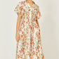 Yumi Ivory Viscose Relaxed Boho Print Maxi Shirt Dress