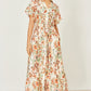 Yumi Ivory Viscose Relaxed Boho Print Maxi Shirt Dress