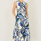 Yumi Blue Viscose Swirl Print Midi Dress