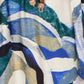 Yumi Blue Viscose Swirl Print Midi Dress
