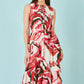Yumi Pink Viscose Swirl Print Midi Dress