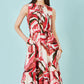 Yumi Pink Viscose Swirl Print Midi Dress