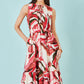 Yumi Pink Viscose Swirl Print Midi Dress