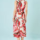 Yumi Pink Viscose Swirl Print Midi Dress