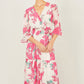 Yumi Pink Blossom Print Maxi Wrap Dress