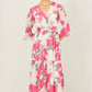 Yumi Pink Blossom Print Maxi Wrap Dress