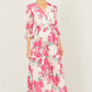 Yumi Pink Blossom Print Maxi Wrap Dress