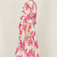 Yumi Pink Blossom Print Maxi Wrap Dress