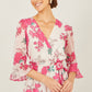 Yumi Pink Blossom Print Maxi Wrap Dress