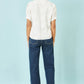 Yumi White Cotton Flower Applique Shirt