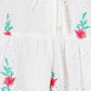Yumi White Cotton Broderie Anglaise Embroidered Tie Top