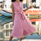 Yumi Red Broderie Anglaise Embroidered Sleeveless Shirt Dress